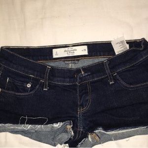 Dark Wash A&F shorts.